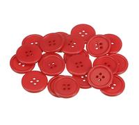 sourcing map 60pcs 40L Couture Boutons 1"(25mm) Résine Rond Plat 4 Trous Artisanat Boutons pour Couture Vêtements et DIY, Rouge