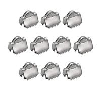 sourcing map 60pcs Ruban Fin Ondulation Pinces, 6,5mm Lisse Inoxydable Acier P Pouce Cordon Fin Fermoirs pour DIY Bracelet Fabrication, Argent Ton