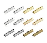 sourcing map 60Pcs Ruban Pince Sertir Terminaux, 30mm Pincement Cordon Terminal Agrafes pour Bricolage Artisanat Création, 6 Assorties Couleurs