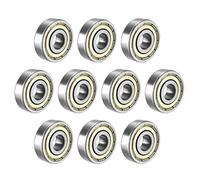 sourcing map 6200ZZ Roulement à billes 10 mm x 30 mm x 9 mm Double blindage 6200-2Z Roulements à gorge profonde 80200, acier au carbone 10pcs