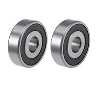 sourcing map 6203-1/2-2RS Rainure Profonde Roulement Billes 1/2pouce Interne Dia 40mm OD 12mm Alésage Double Scellé Chrome Acier Z2 2Pcs