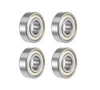 sourcing map 6203ZZ Roulements à Billes à Gorge Profonde Z2 17mm x 40mm x 12mm Double Blindé Acier Carbone 4Pcs