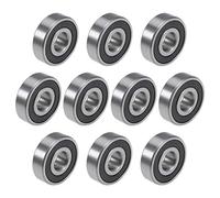 sourcing map 6302-2RS Rainure Profonde Roulement Billes Z2 15mmx42mmx13mm Double Scellé Chrome Acier 10Pcs