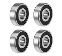 sourcing map 6302-2RS Roulement à Billes à Gorge Profonde Z2 15mm x 42mm x 13mm Double Blindage Acier Carbone 4Pcs