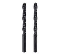 sourcing map 6542 Haute Vitesse Acier Droit Tige Foret Hélicoïdal, Entièrement Rectifié Noir Oxyde Forets 9.8mm Foret Diamètre 133mm Total Longueur 2 Pcs