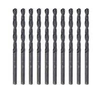 sourcing map 6542 Haute Vitesse Acier Droit Tige Foret Hélicoïdal, Entièrement Rectifié Noir Oxyde Foret Forets 3,7mm Foret Diamètre 70mm Total Longueur 10 Pcs
