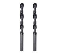 sourcing map 6542 Haute Vitesse Acier Droit Tige Foret Hélicoïdal, Entièrement Rectifié Noir Oxyde Perceuse Bits 8.9mm Perceuse Diamètre 125mm Total Longueur 2 Pcs