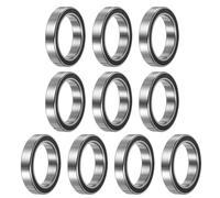 sourcing map 6702-2RS Roulement à Billes à Gorge Profonde,10Pcs 15 x 21 x 4mm Roulements en Acier Chromé à Double Joint en Caoutchouc Z2, Noir