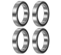 sourcing map 6702-2RS Roulement à Billes à Gorge Profonde, 4 Pcs 15 x 21 x 4mm Roulements en Acier Chromé à Double Joint en Caoutchouc Z2, Noir