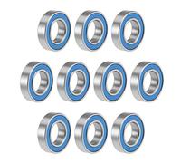 sourcing map 6800-2RS Gorge Profonde Bille Roulements 10mm x 19mm x 5mm Double Scellé Chrome Acier Bleu Couverture P6(ABEC3) 10Pcs