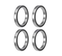 sourcing map 6808-2RS Lot de 4 roulements à billes à rainure profonde 40 mm Diamètre intérieur 52 mm Diamètre extérieur 7 mm Alésage double scellé Acier chromé Z2