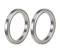 sourcing map 6810ZZ Rainure Profonde Roulement Billes 50mm Interne Dia 65mm OD 7mm Alésage Double Blindé Chrome Acier Z2 2Pcs