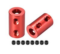 sourcing map 6mm à 6mm Alésage Coupleur Arbre Moteur Rigide Couplage Ensemble Vis L20XD12 Aluminium Alliage Connecteur Accessoire Rouge 2pcs