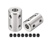 sourcing map 6mm à 6mm Alésage Coupleur Arbre Moteur Rigide Couplage Ensemble Vis L22XD14 Inox Acier Connecteur Accessoire 2pcs