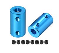 sourcing map 6mm à 6mm Alésage Coupleur Arbre Moteur Rigide Couplage Ensemble Vis L25XD14 Aluminium Alliage Connecteur Accessoire Bleu 2pcs