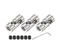 sourcing map 6mm à 6mm Diamètre Interne Rotatif Joint universel Arbre Accouplement L23 x D11 avec Vis et Clé pour RC Modèle Paquet 3