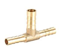 sourcing map 6mm x 8mm x 6mm Laiton Raccord Cannelé Tuyau Réducteur Forme T 3 Voie Barbelé Connecteur Air Eau Carburant Gaz