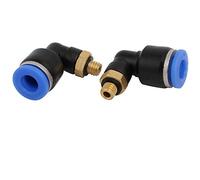 sourcing map 6mm x M5 Pneumatique Air Connecteurs Coude Tube Rapide Fixing Raccords 2Pcs