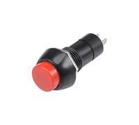 sourcing map 6Pc,12mm Rouge Momentané Bouton Inter. Rond Plat Bouton SPST 1 NO 1 NC