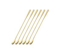 sourcing map- 6Pcs 10.24 Pouce Inox Acier Cocktail Remuer Cuillères, Doré
