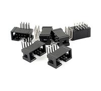sourcing map 6Pcs 2x4 Goupilles 2.54mm Pas Droit Angle Connecteur Pin IDC Boîte Embouts