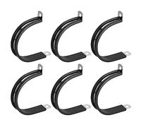sourcing map 6pcs (48mm) Collier de Serrage 304 Inox Acier Caoutchouc Amorti Isolé Attache Grillage Rigide Sangle Clip Fixation Tube Tuyau