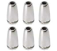 sourcing map 6Pcs Arrêt de Cordon Plastique Cloche Embouts Bouchon avec Couvercles Extrémités Verrous Cordon Clips Attache pour Cordon Serrage Accessoires Argenté