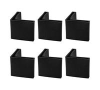 sourcing map 6pcs Casquette Pieds Chaise Angle Fer Forme L Noir 45x45mm
