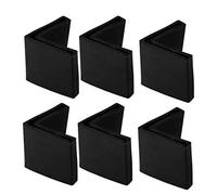 sourcing map 6pcs Casquette Pieds Chaise Angle Fer Forme L Patin Meuble Table Embout Capouchon Cornière Protection PVC 50mm x 50mm Noir
