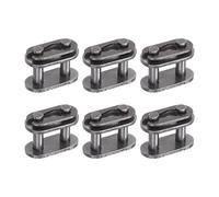 sourcing map 6Pcs Chaîne Maître Connecteur Lien Rouleau, 3/8" Pas Carbone Acier, Standard Connexion Diviser Liens pour 06B Chaîne