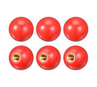 sourcing map 6pcs Fileté Boule Boutons, M10 Femelle Filetage Thermodurci Boule Bouton 1.37'' Diamètre Rouge Rond Opération Boule Poignées avec Cuivre Insert pour Machine Poignée Outil
