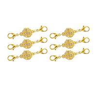 sourcing map 6pcs Magnétique Bijoux Fermoirs, Rond Strass Magnétique Fermoirs Verrouillage Fermetures avec Homard Fermoirs pour Bracelet Collier (10.5 mm Or)