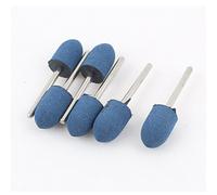 sourcing map 6pcs Meule sur Tige Caoutchouc Mèche de Polissage Finition ébavurage 3mm tige 12mm Tête Cône Bleu