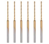 sourcing map 6Pcs Mini Hélicoïdal Foret 1.2mm Micro Gravure Forets Haute Vitesse Acier 2.35mm Jarret Titane Recouvert pour Bricolage Résine Ambre et Bois