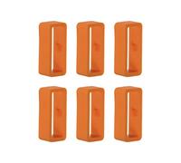 sourcing map 6pcs Montre Sangle Boucle Attache Anneaux 16mm Caoutchouc Montre Support Gardien Silicone pour Montre Bande, Orange Rouge