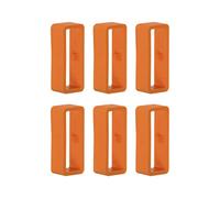sourcing map 6pcs Montre Sangle Boucle Attache Anneaux 22mm Caoutchouc Montre Support Gardien Silicone pour Montre Bande, Orange Rouge