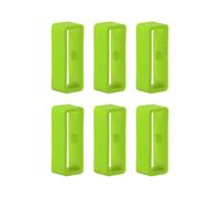 sourcing map 6pcs Montre Sangle Boucle Attache Anneaux 22mm Caoutchouc Montre Support Gardien Silicone pour Montre Bande, Vert