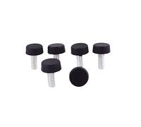 sourcing map 6pcs Pieds de Nivellement Meuble Réglable Pied Réglable Patin de Meuble Jambe Pied de Table Chaise Base Protection Plancher 6mm Filetage Plastique Glisse Noir