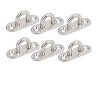 sourcing map 6pcs Plaque Oeil Voile Ombre Acier Inoxydable 316 5mm d'épaisseur Anneau Oblong Bateau gréement