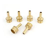 sourcing map 6pcs Raccord Cannelé 3/8PT Filetage mâle x 6mm Tuyau Barb coupleur droit