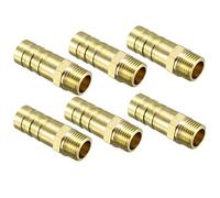 sourcing map 6pcs Raccord cannelé tuyau en laiton 10 mm barbelé x 1/8 PT mâle Adaptateur connecteur