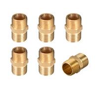 sourcing map 6pcs Raccord tuyau laiton Mamelon hex 1/4" x 1/4" G à filetage mâle