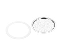 sourcing map 6Pcs Silicone Joint 72x88mm et 2Pcs Inox Acier Filtre Écran 82x72mm pour 12- Cupor Moka Café Pot
