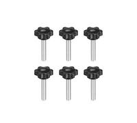 sourcing map- 6pcs Vis Serrage Poignée Forme Hexagonal Prune Bouton Etoile M6×40mm