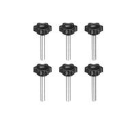 sourcing map- 6pcs Vis Serrage Poignée Forme Hexagonal Prune Bouton Etoile M6×50mm