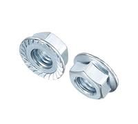 sourcing map 7/16"-14 Dentelée Collerette Hexagonaux Blocage Écrous Carbone Acier Zinc Plaqué 10pcs