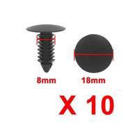 SOURCING MAP 7,5mm Trou Clips de retenue Rivets dentraînement en plastique Clips enfichables Garde-boue Pare-chocs 10Pcs