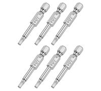 sourcing map 7/64" Magnétique Hex Tête Tournevis Embout, 1/4" Hex Tige 2" Longueur S2 Acier Puissance Outil, 6Pcs