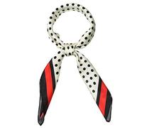 sourcing map 70cm Pois Carré Foulard Foulards Bandeau pour Femmes Beige rouge 70 * 70 cm / 27,56 * 27,56 pouces (L * W)