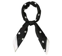 sourcing map 70cm Pois Carré Foulard Foulards Bandeau pour Femmes Noir blanc 70 * 70 cm / 27,56 * 27,56 pouces (L * W)